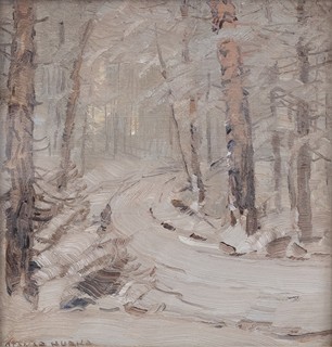 Otakar Hůrka (1889 - 1966) - Zimní cesta mezi břízami