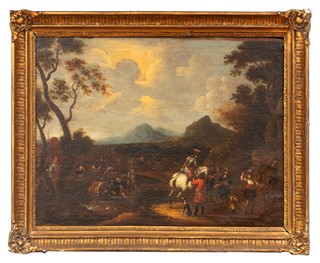 Okruh / následovník Philips Wouwerman (1619-1668) - Před bitvou