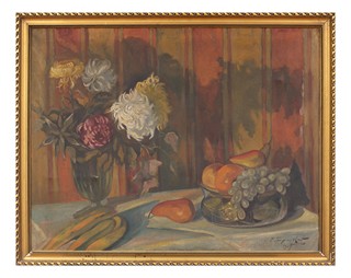 Pavel Antonovič Gromnickij (1889 - 1977) - Zátiší s kyticí a ovocem