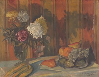 Pavel Antonovič Gromnickij (1889 - 1977) - Zátiší s kyticí a ovocem