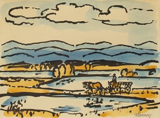 Alois Moravec (1899 - 1987) - Krajina s povozem