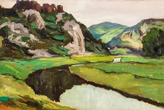 Miloš Bílý (1906 - 1959) - Krajina s řekou