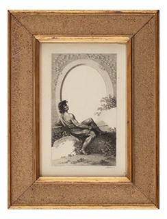 Jiří Döbler (1788 - 1845) - Klasicistní alegorický list s prázdnou kartuší (Stammbuchblatt / frontispis)
