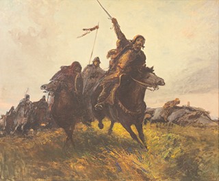 Václav Trefil (1906 - 1989) - Útok husitské jízdy (velký formát)