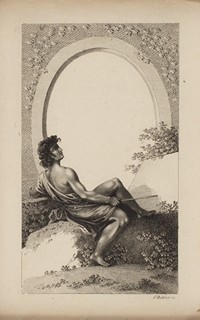 Jiří Döbler (1788 - 1845) - Klasicistní alegorický list s prázdnou kartuší (Stammbuchblatt / frontispis)