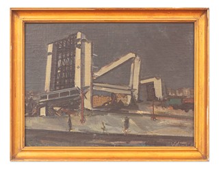 Jaroslav Paur (1918 - 1987) - Poválečné ruiny nádraží Warszawa Główna