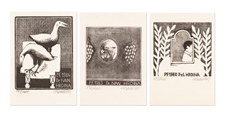 Vladimír Komárek (1928 - 2002) - Tři Ex libris Dr. Ivan Hrdina