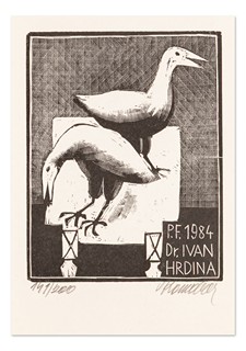Vladimír Komárek (1928 - 2002) - Tři Ex libris Dr. Ivan Hrdina