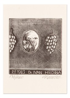 Vladimír Komárek (1928 - 2002) - Tři Ex libris Dr. Ivan Hrdina