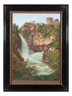 Německý malíř 19. století - Vodopády Tivoli a Velino (Cascata delle Marmore)