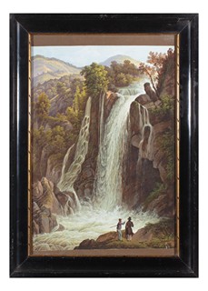 Německý malíř 19. století - Vodopády Tivoli a Velino (Cascata delle Marmore)