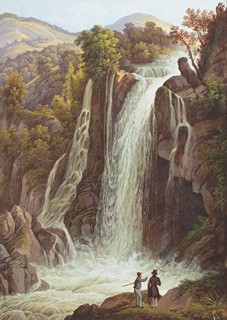 Německý malíř 19. století - Vodopády Tivoli a Velino (Cascata delle Marmore)