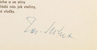 Miroslav Houra (1933 - 2006) - Jaroslav Seifert: Píseň o vločkách (originální podpis)