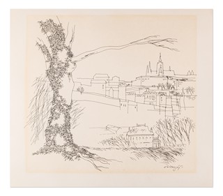Josef Velčovský (1945) - Hrad z Petřína - Pražský motiv III.