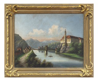 Německý malíř 19. století - Pohled na Děčín