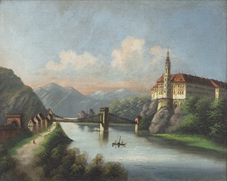 Německý malíř 19. století - Pohled na Děčín