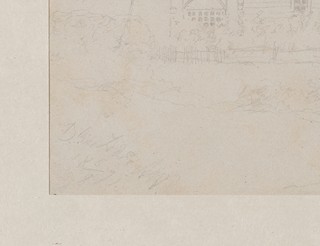 Antonín Waldhauser (1835 - 1913) - Studie krajiny se stavením