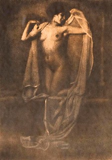 Nude with drapery