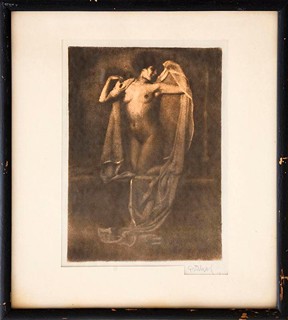 Nude with drapery