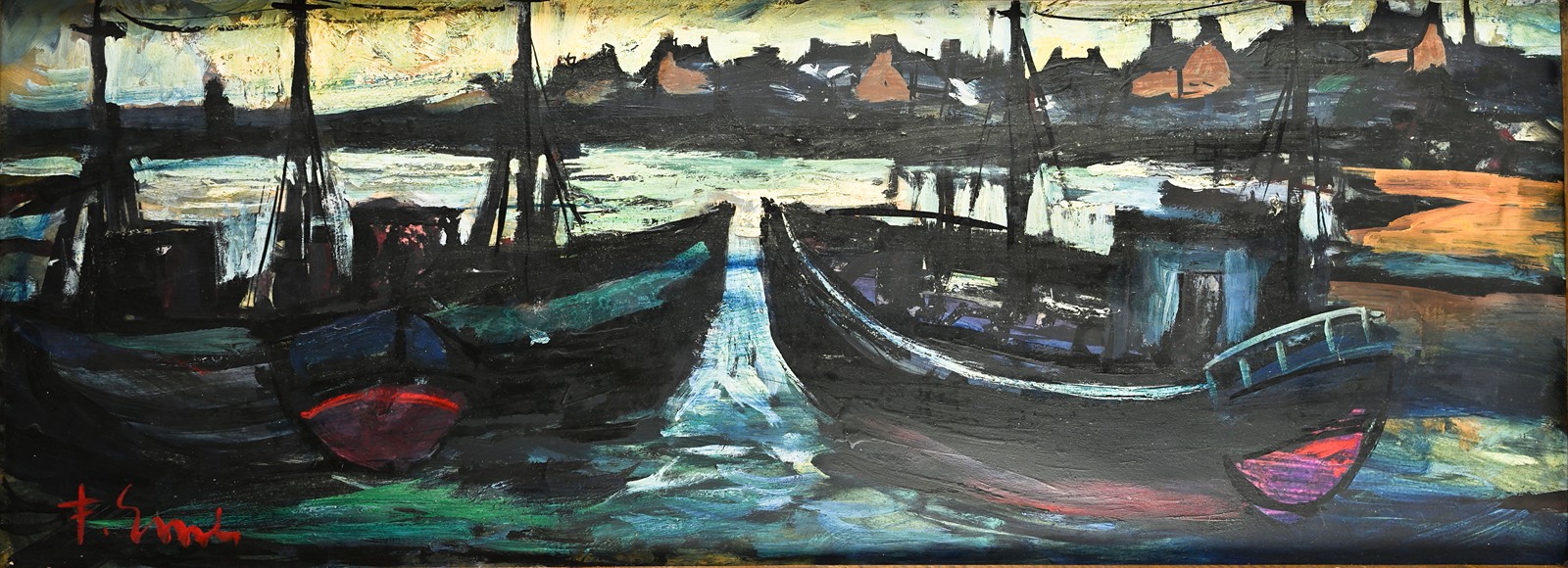 František Emler (1912-1992) - Přístav v Bretaní