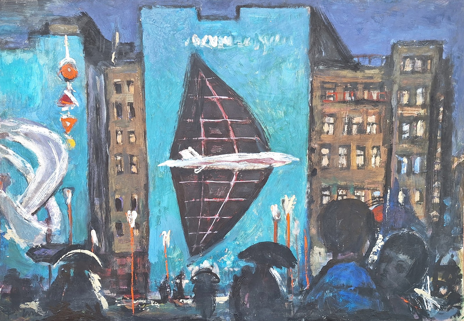 František Emler (1912 - 1992) - Ve městě (Letadlo)