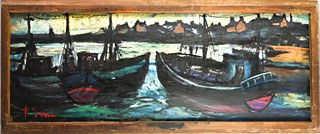 František Emler (1912-1992) - Přístav v Bretaní
