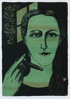 Milena Dvořáková (1944 - 1992) - Autoportrét s doutníkem