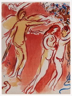 Marc Chagall (1887 - 1985) - Adam a Eva - vyhnání z ráje