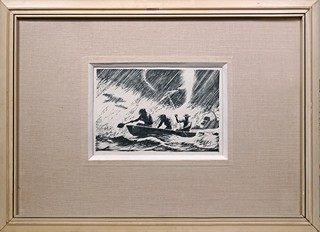 Zdeněk Burian (1905 - 1981) - Po řece Paraná - ilustrace pro časopis Tramp
