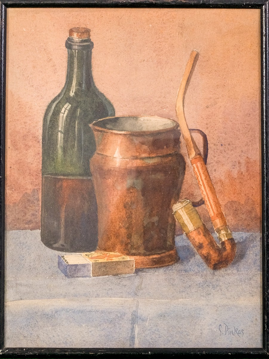Soběslav Hippolyt Pinkas (1827–1901) - Zátiší s dýmkou a sirkami