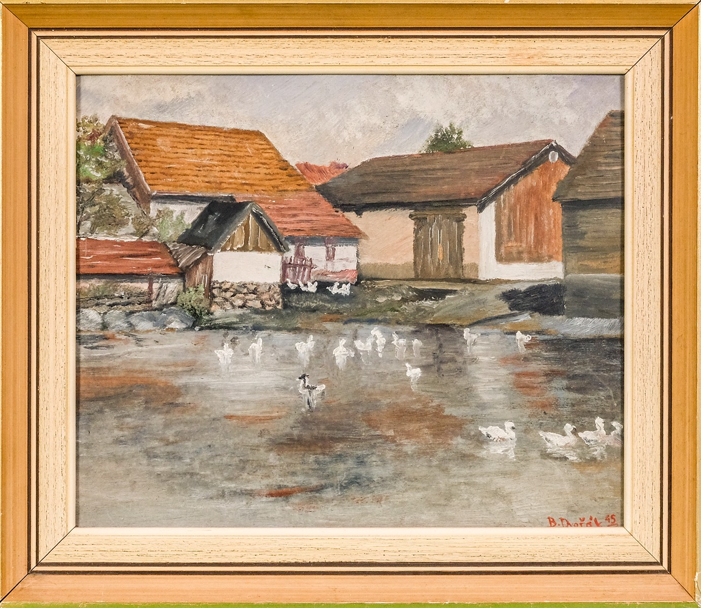 Bohuslav Dvořák (1867–1951) - Husičky na rybníku
