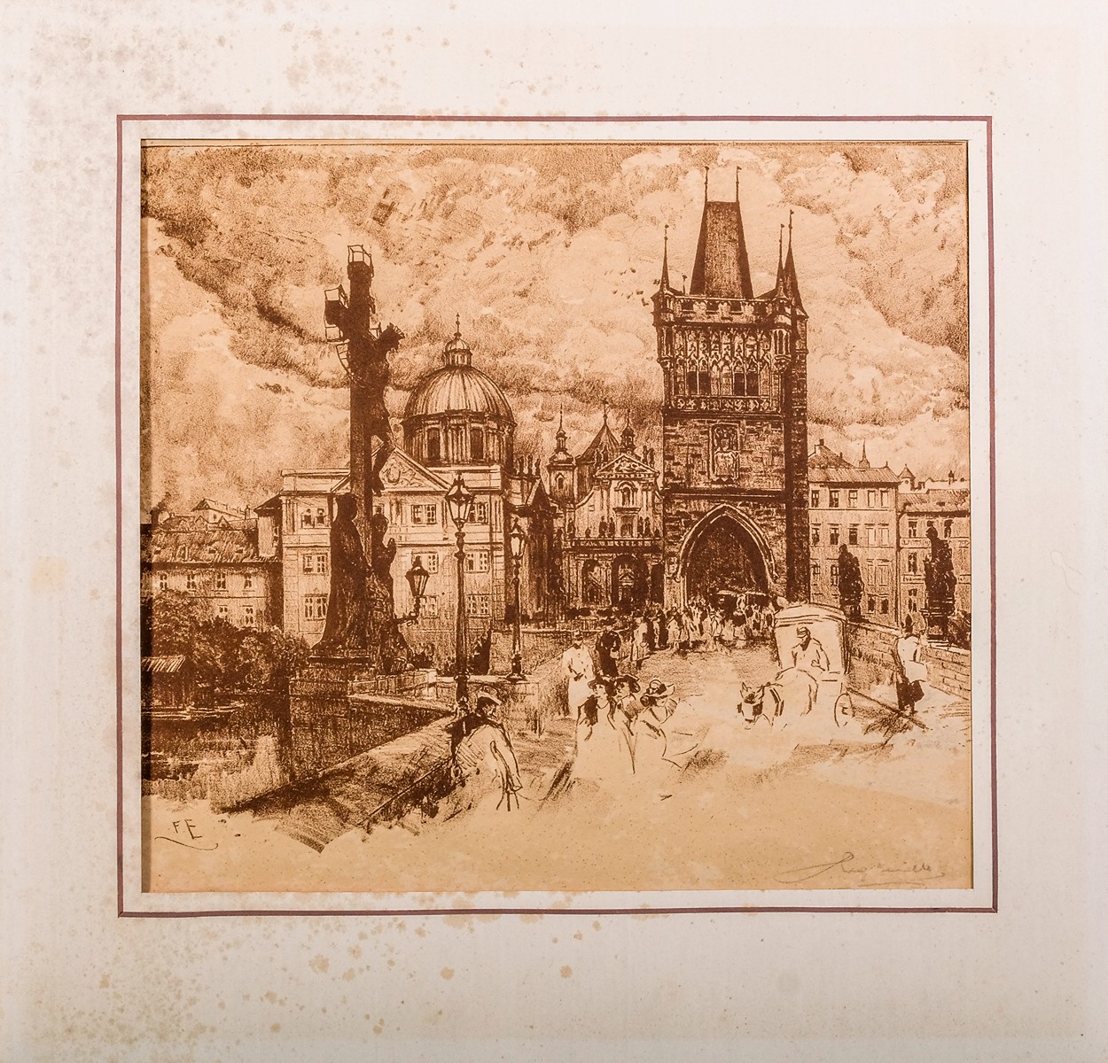 Ferdinand Engelmüller (1867-1924) - Mostecká věž a Karlův most