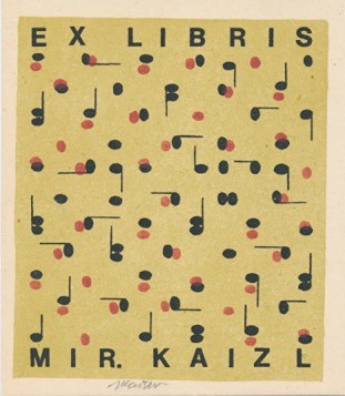 Jaroslav Kaiser (1919 – 2007) - Mini ex libris s abstrakcí