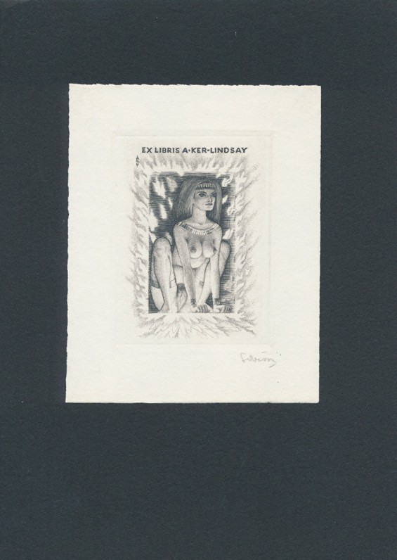 Mark Severin (1906 – 1987) - Sfinga, ex libris a-ker-lindsay