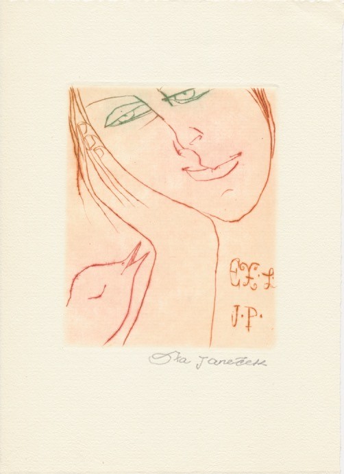 Ota Janeček (1919 – 1996) - Dívka s ptáčkem