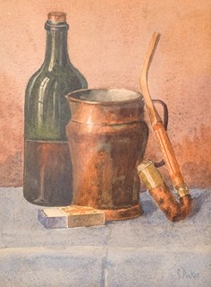 Soběslav Hippolyt Pinkas (1827–1901) - Zátiší s dýmkou a sirkami
