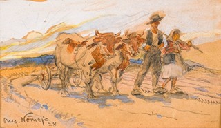 Augustýn Němejc (1861 - 1938) - Pasáčci krav