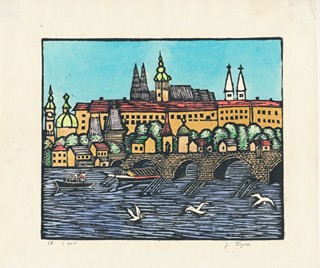 Jaroslav Tyxa (1912 - 1986) - Pohled na Hradčany