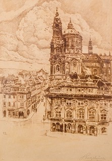 Ferdinand Engelmüller (1867 - 1924) - Kostel sv. (Chrám sv. Mikuláše) na Malé Straně