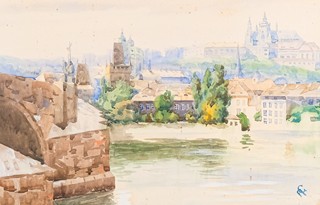 Autor neurčený - Karlův most a Pražský hrad