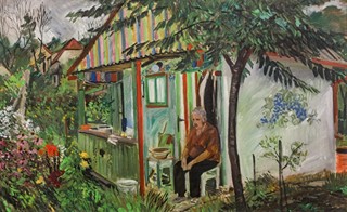 Miroslav Bravenec (1945 – 2011) - České léto – odpočinek na rozkvetlé zahrádce