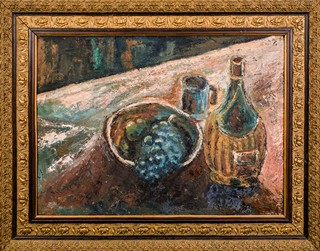 Karel Veržakovský (1924-1953), připsáno - Zátiší s hrozny a vínem