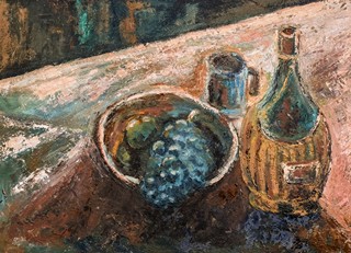 Karel Veržakovský (1924-1953), připsáno - Zátiší s hrozny a vínem