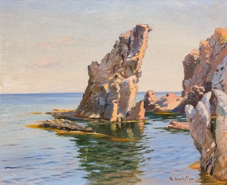 Georgi Christov (1897 – 1966) - Osamocená skála (z cyklu Skály u Černého moře)