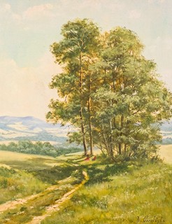 Josef Procházka (1909 – 1984) - Krajina s úvozovou cestou