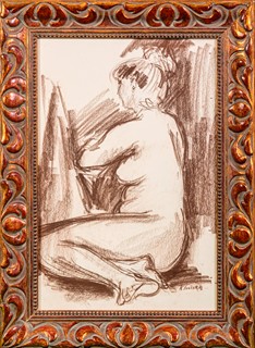 Karel Souček (1915 – 1982) - Sedící akt s drdolem