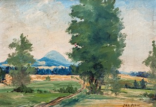 Jaromír Kunc (1900 - 1971) - Pohled z krajiny na Říp