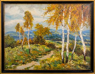 Bino Josef (1881 - 1947) - Česká krajina s břízkami
