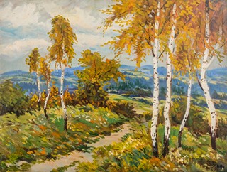 Bino Josef (1881 - 1947) - Česká krajina s břízkami
