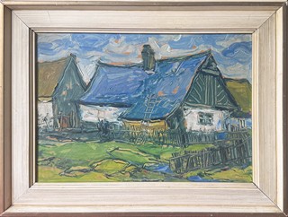 František Max (1895 – 1969) - Chalupa s modrou střechou